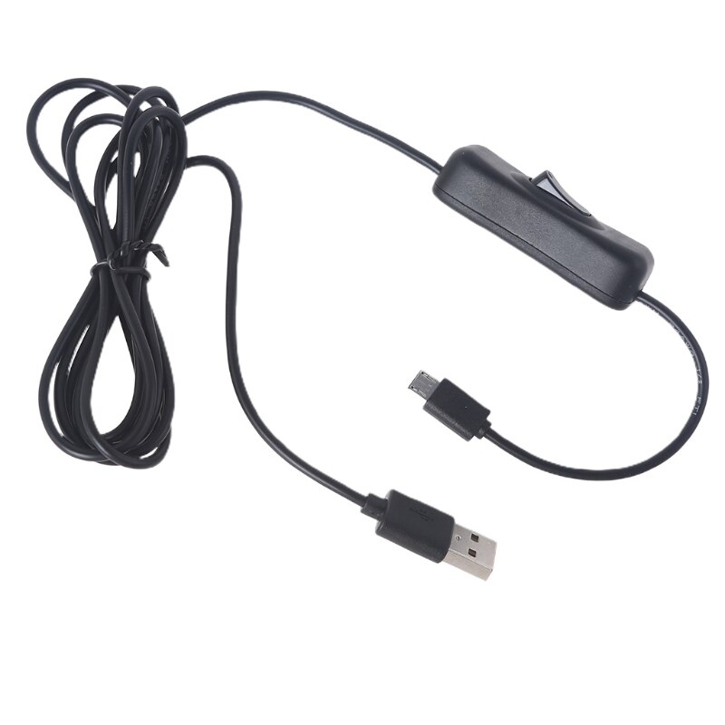 안전한 블랙 휴대용 2 미터 USB-마이크로 USB 충전 케이블 스위치 포함, 메탈 헤드 연장 케이블